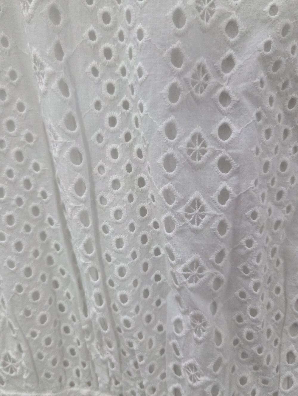 J.Crew Womens White Lace Teird Eyelet Midi Preppy Peasant Dress SZ 4  NWT - Picture 4 of 8